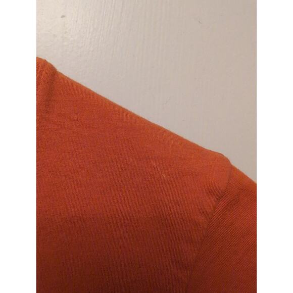 Vintage Ralph Lauren Sport Orange V-Neck Tee Shirt Top 100% Cotton Basic Fall - Picture 4 of 4